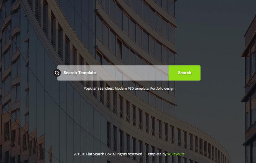 Flat Search Box Form Responsive Widget Template by w3layouts