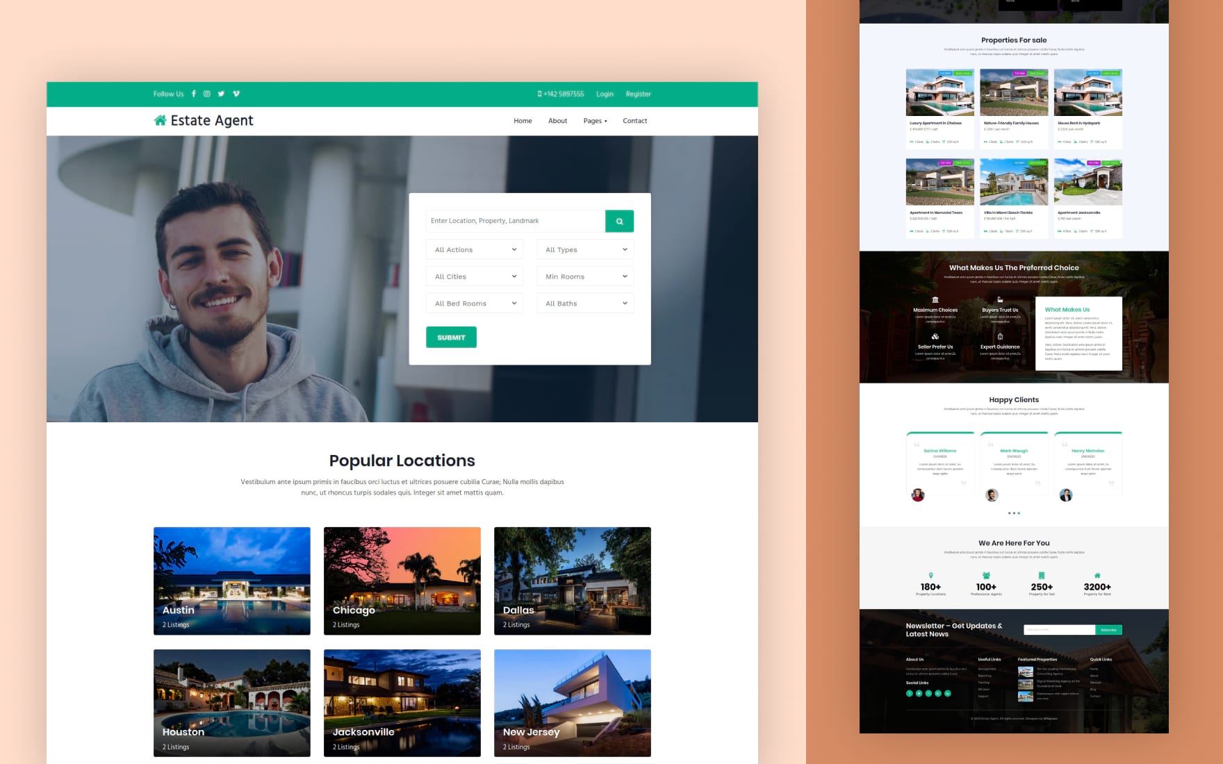 Estate Agent site Template » W3Layouts