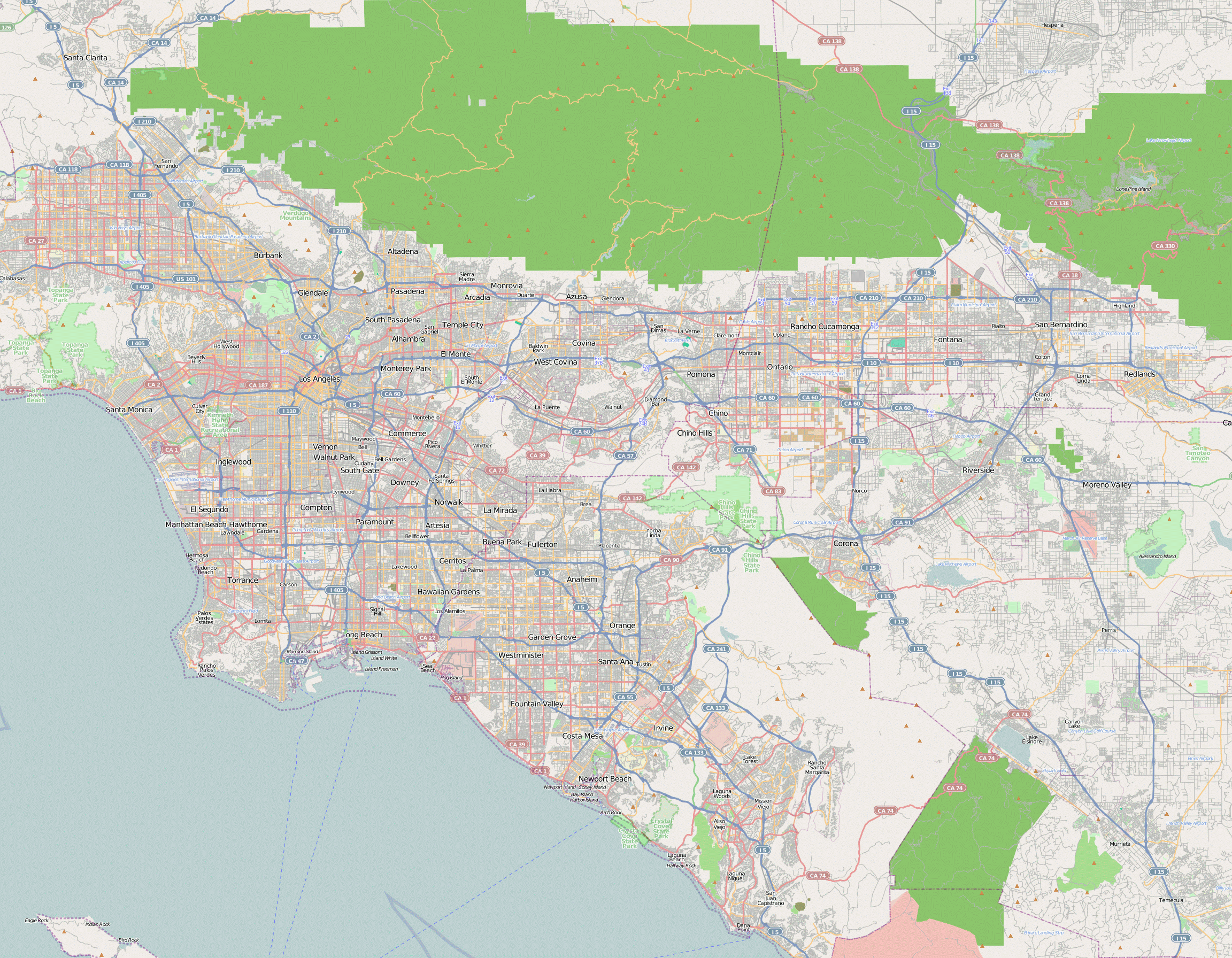 Socal Map With Cities Open Street Maps SoCal Regional Z11