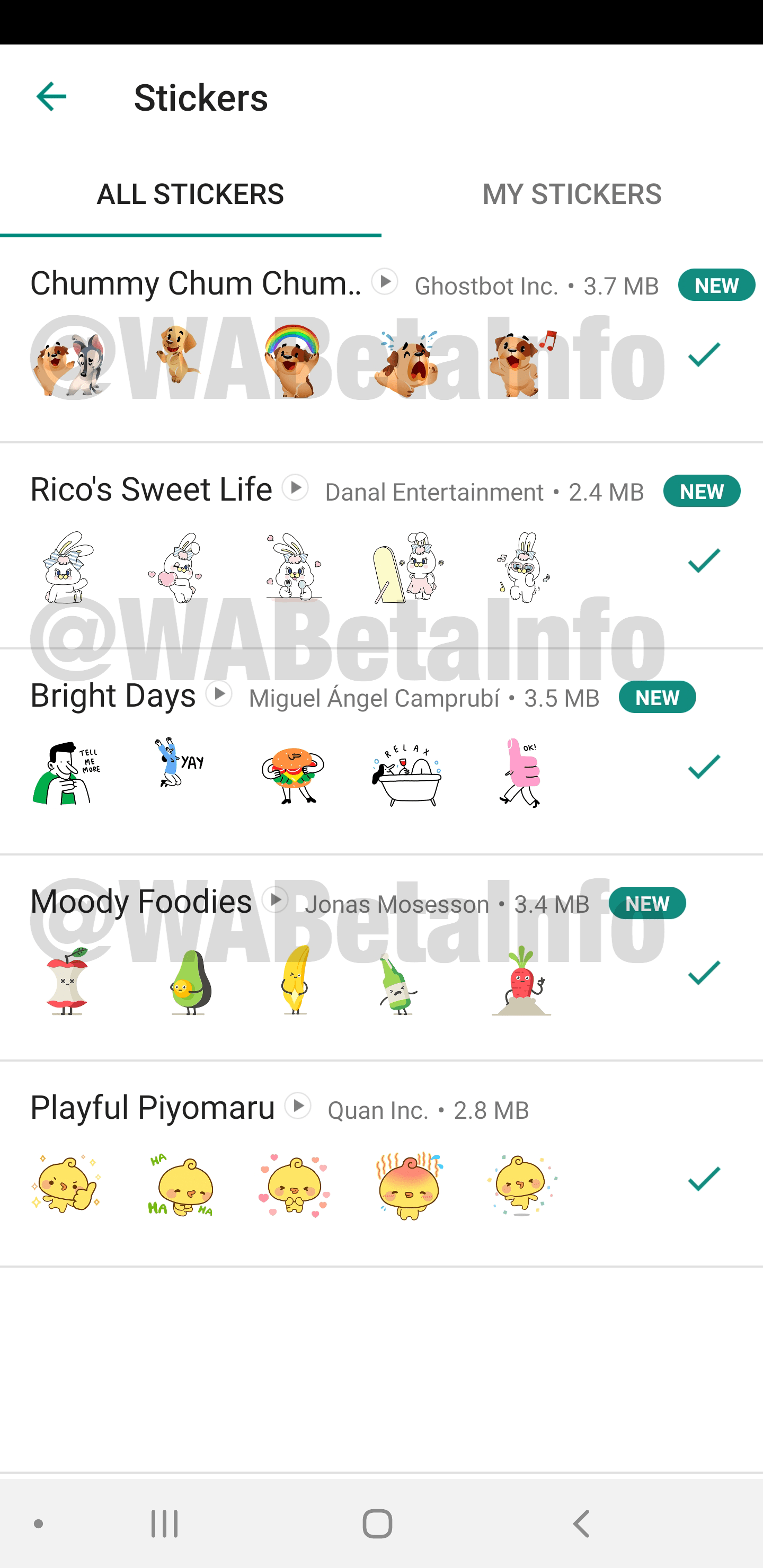 WhatsApp is releasing 4 new animated sticker packs today WABetaInfo