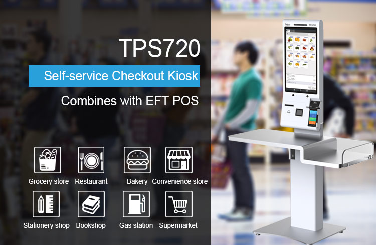 TPS720 Retail Self Checkout Kiosk Machine.
