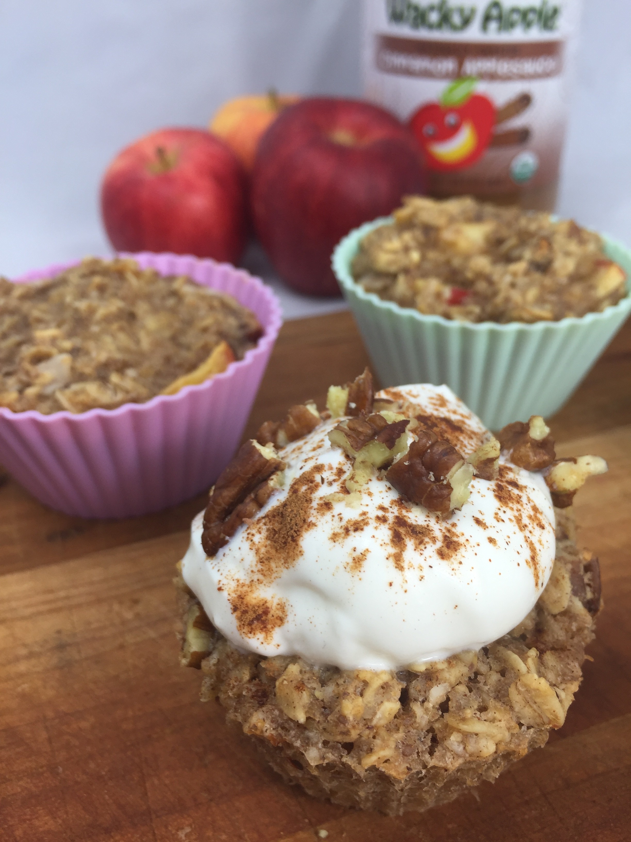 Apple Pie Baked Oatmeal Cups Wacky Apple