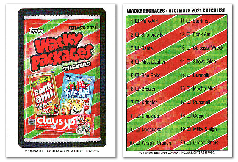 Wacky Packages Monthly Series December 2021 Checklist/Logo Card