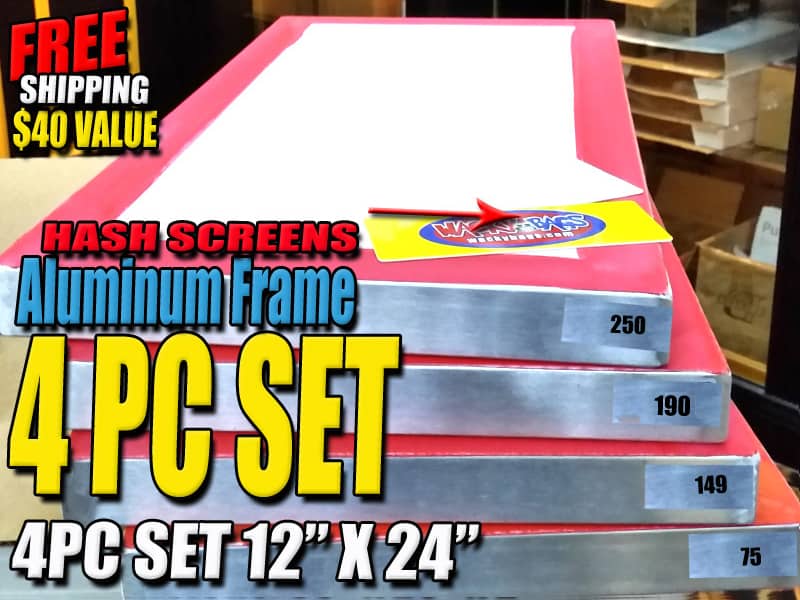 Sift Screens 4 Pc Set Dry Sift Aluminum Hash Screens 24" X 12"