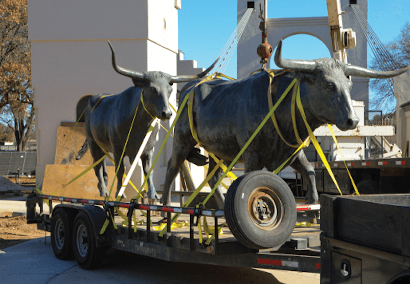 7 bronze longhorn statues are back in their natural habitat after being