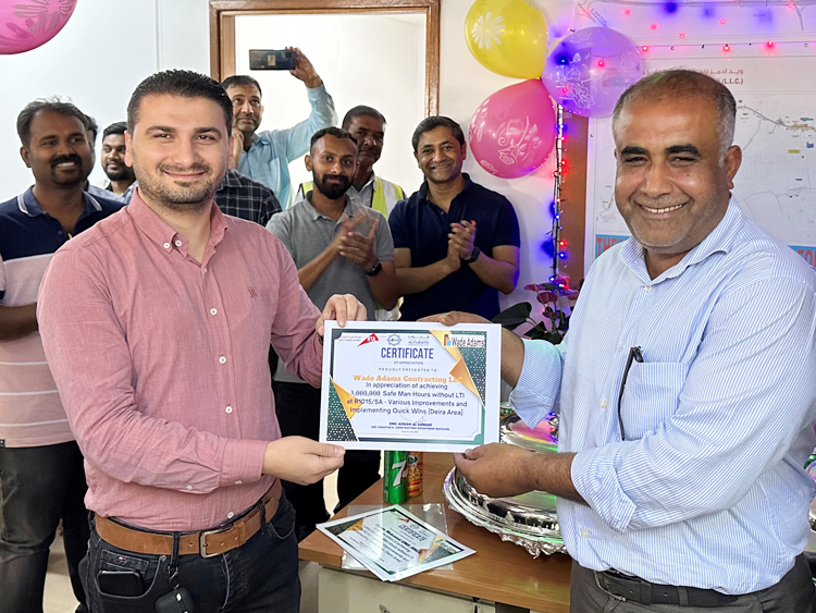 3 Million Safe Manhours at RTA project R1015 / 5A Wade Adams