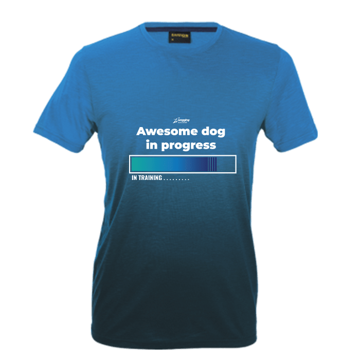 Awesome Dog In Progress Mens Active TShirt A Wagging Success