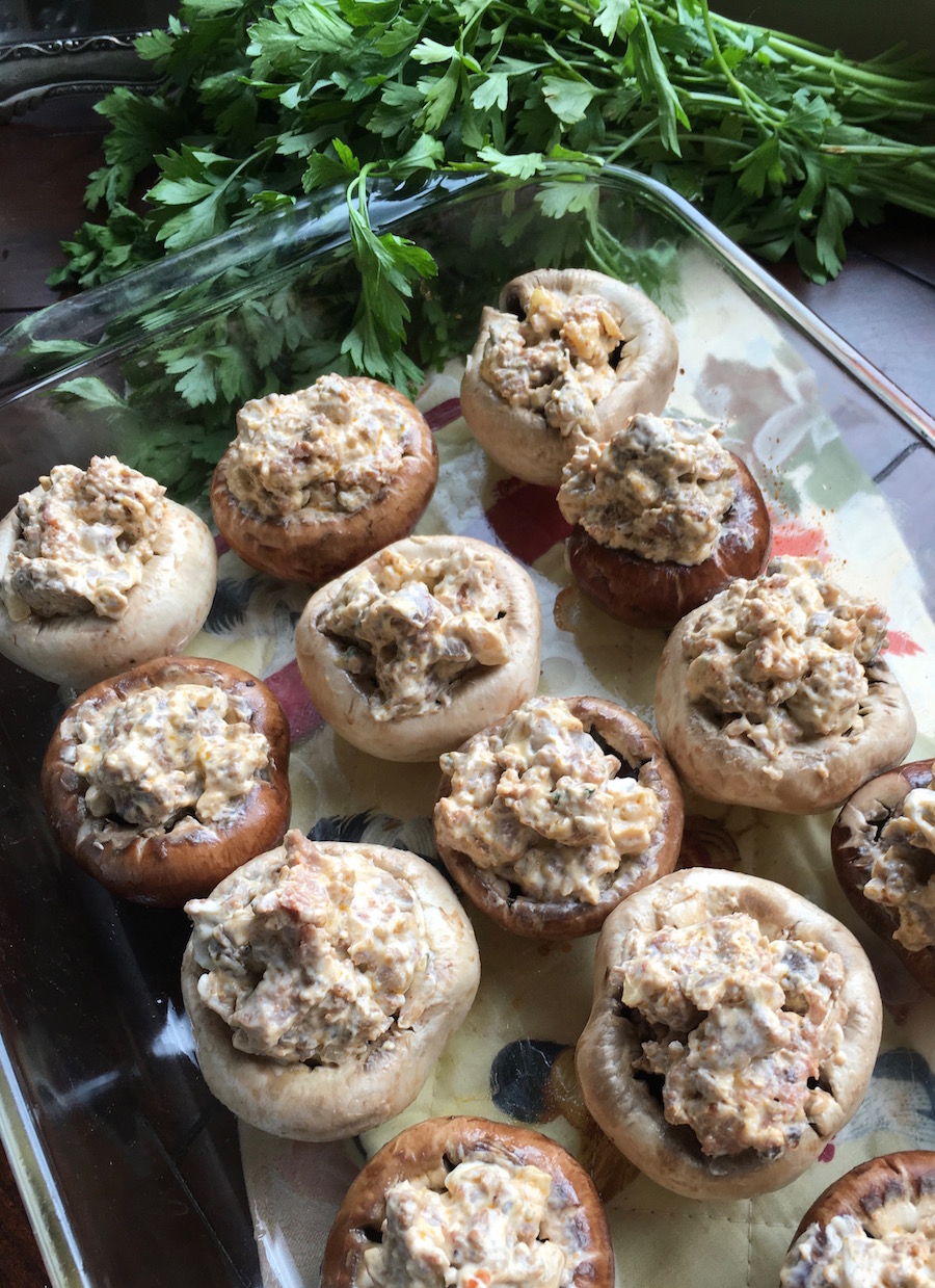 SausageStuffed Mushroom Caps