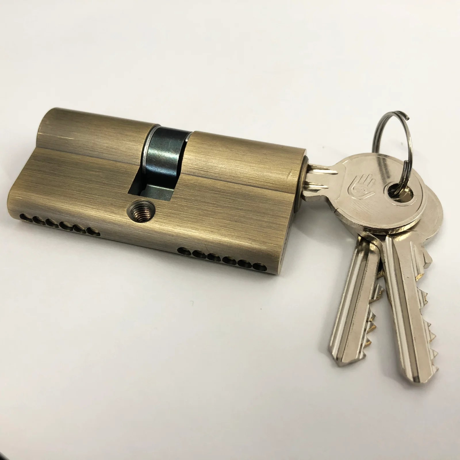 Wah Lin Euro Profile Cylinder Lock Brass Finish Standard Security