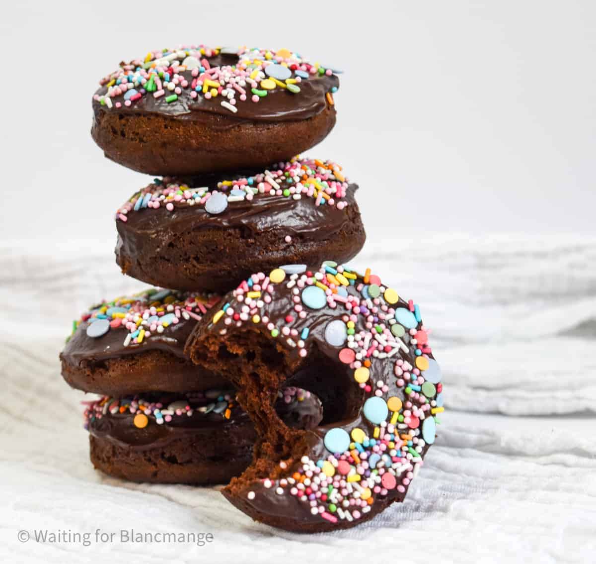 Ultimate Chocolate Baked Donuts Waiting for Blancmange