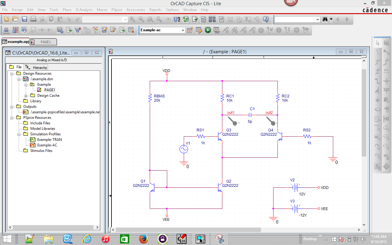 Initiation à la simulation électronique avec PSpiceOrCAD