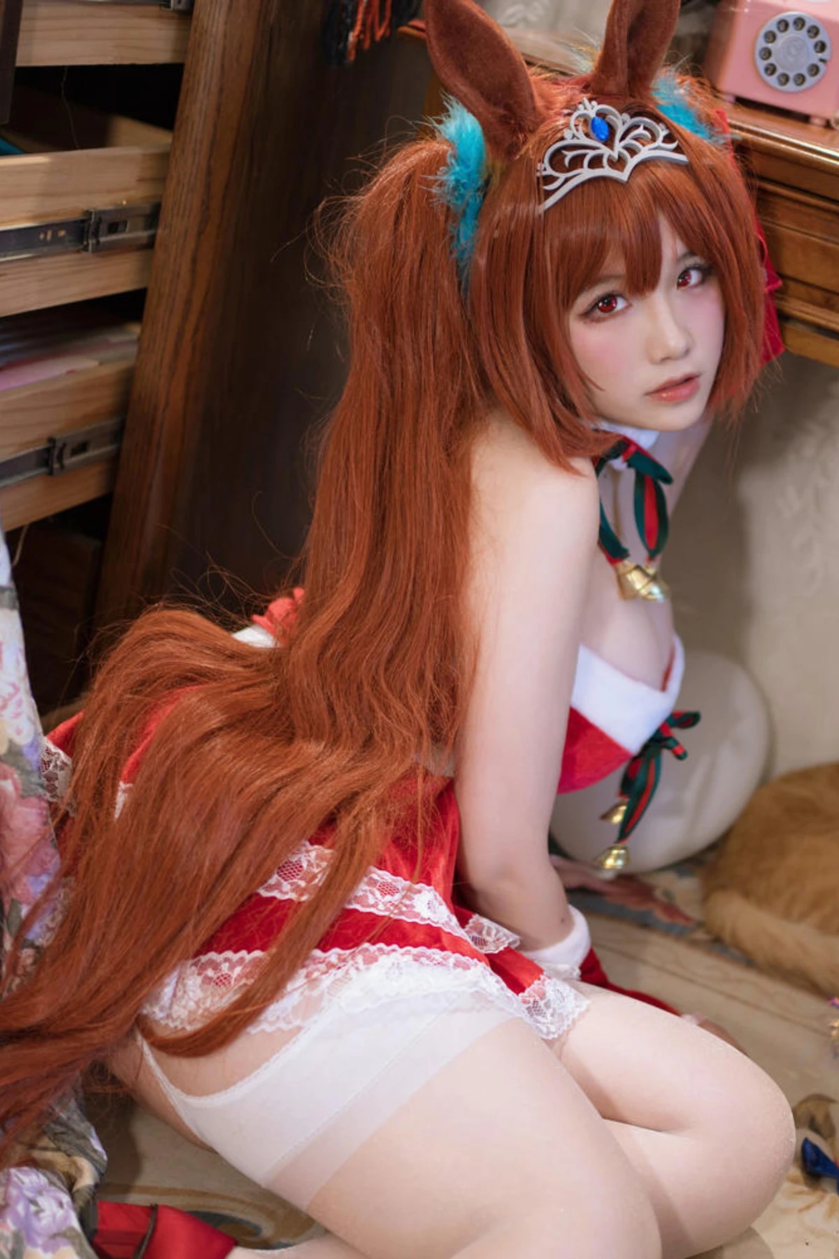 阿半今天很开心 Cosplay 赛马娘大和赤骥绯红的星落之夜