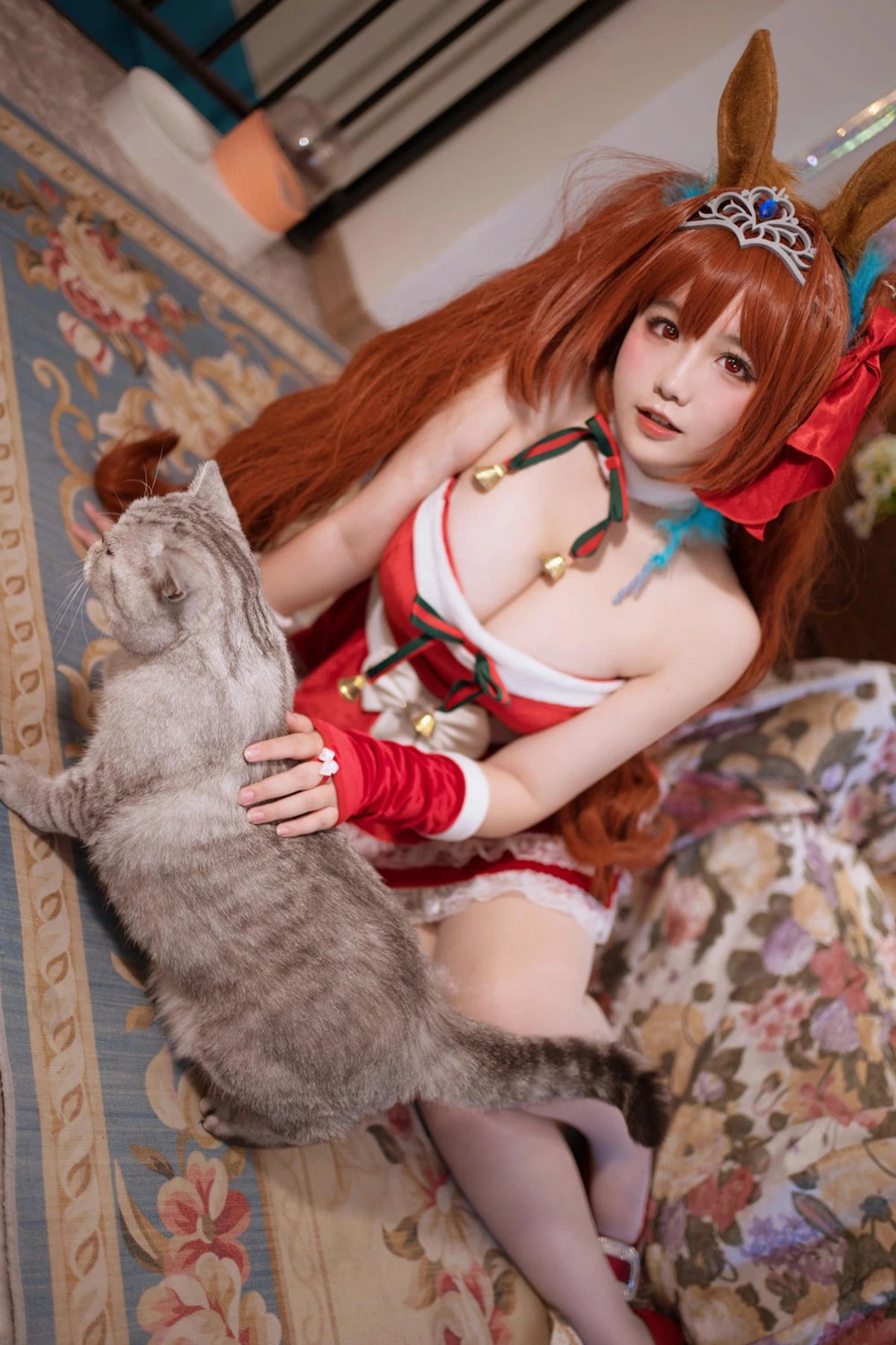 阿半今天很开心 Cosplay 赛马娘大和赤骥绯红的星落之夜