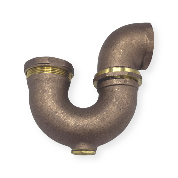 2" X 1 1/2" Rough Brass L.A. Trap With Cleanout WalRich Corporation