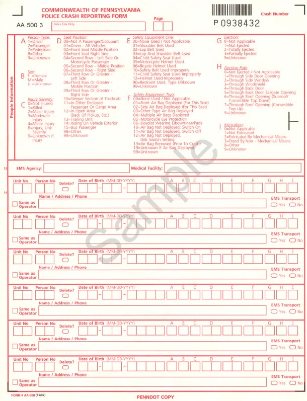 How to Read Your Pennsylvania Car Accident Report Hal Waldman