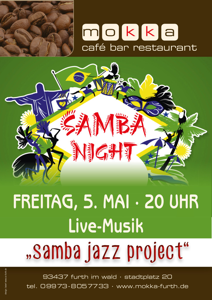 5.5.2017 Samba Night im Cafe Mokka, Furth i. Wald Waldmusik.de