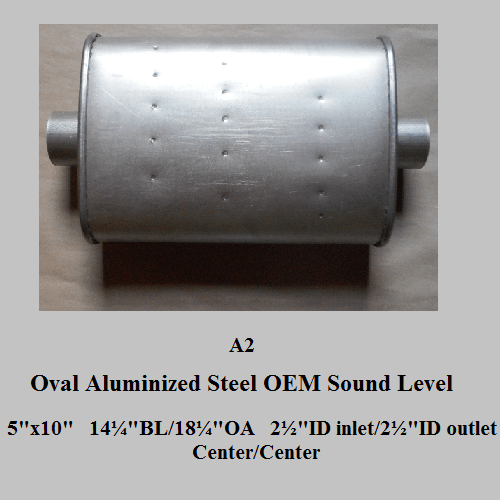 Oval Aluminized Steel OEM Sound Level Muffler Waldron's Exhaust