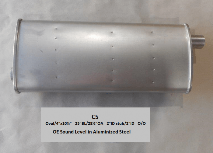 Oval Aluminized Steel OE Sound Level Muffler Waldron's Exhaust