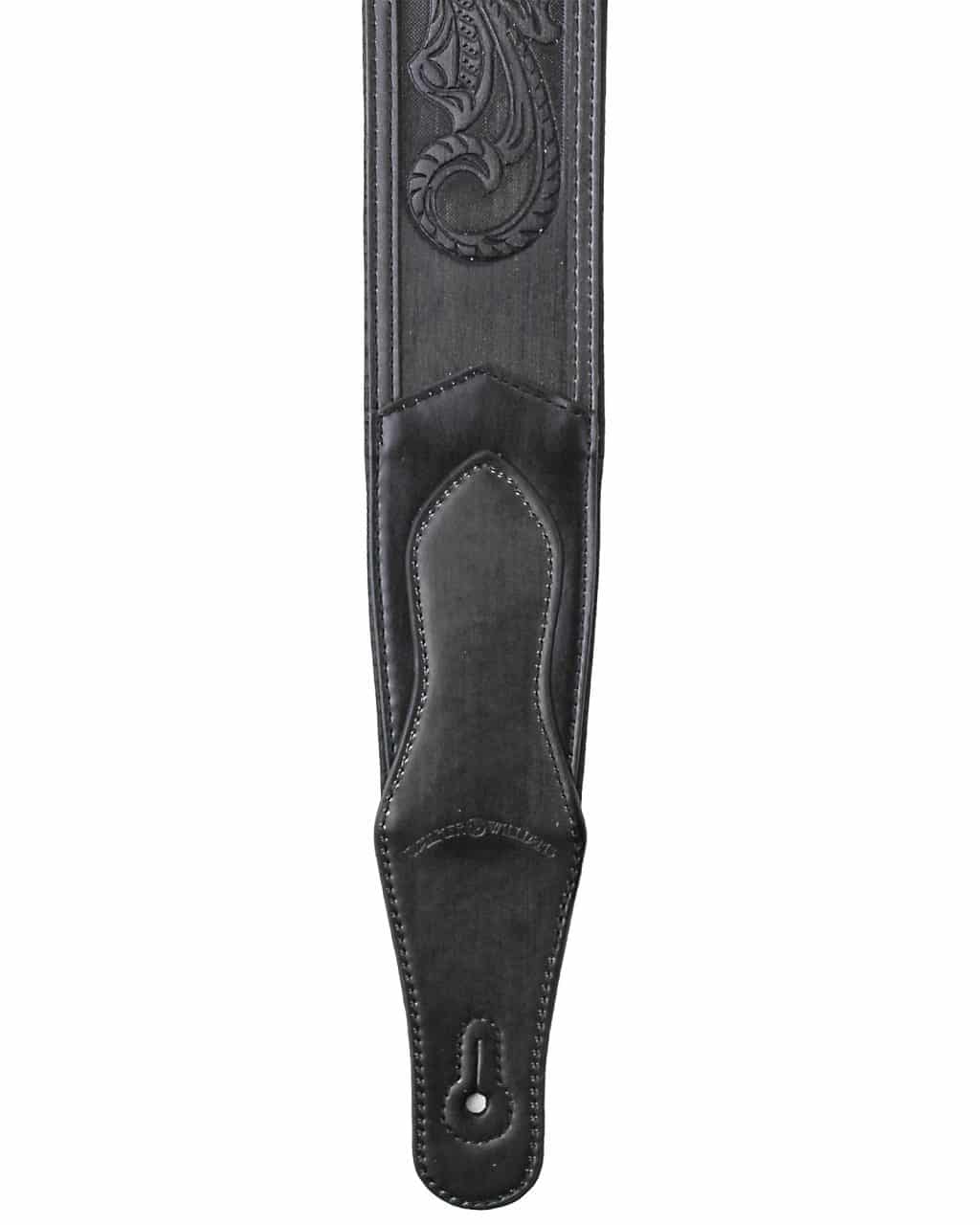 LIC12 Weathered Look Black Leather with Tooled Cross Walker & Williams