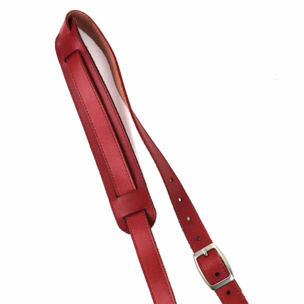 SL20 Top Grain Brazilian Leather Shoulder Strap In Burgundy Brown w