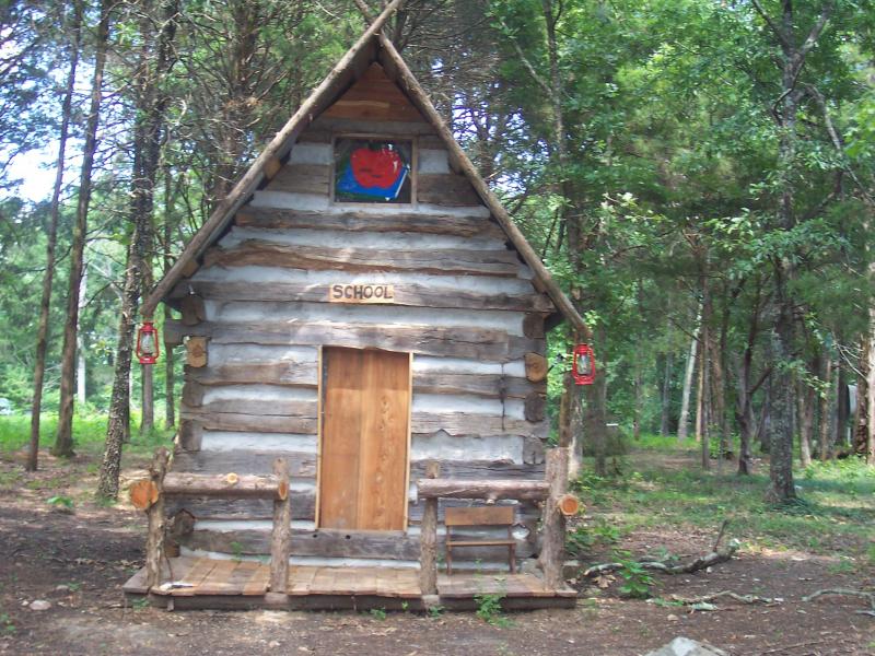 Pioneer Village oneroom log school house, Zelch Farms Pioneer