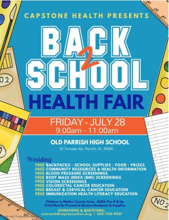 Capstone Health Annual Back2School Health Fair & Backpack Giveaways