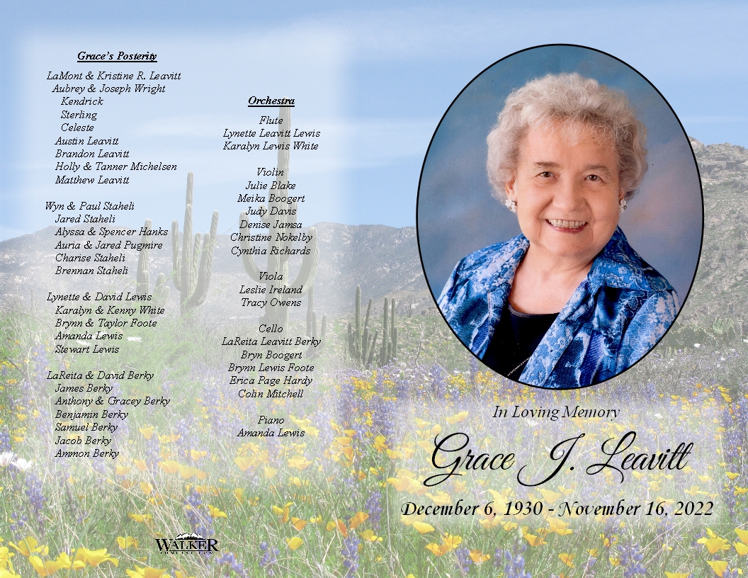 Grace Lucille Jeppesen Leavitt Walker Funeral Home