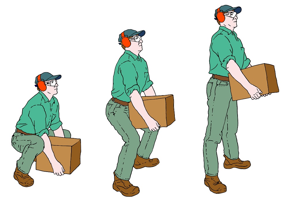Person carrying boxes, ergonomic lifting technique Walker Road Chiropractic Chiropractor in