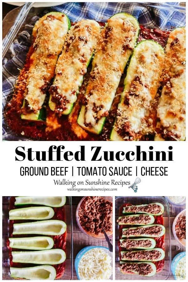 Stuffed Zucchini with Beef and Cheese Walking on Sunshine