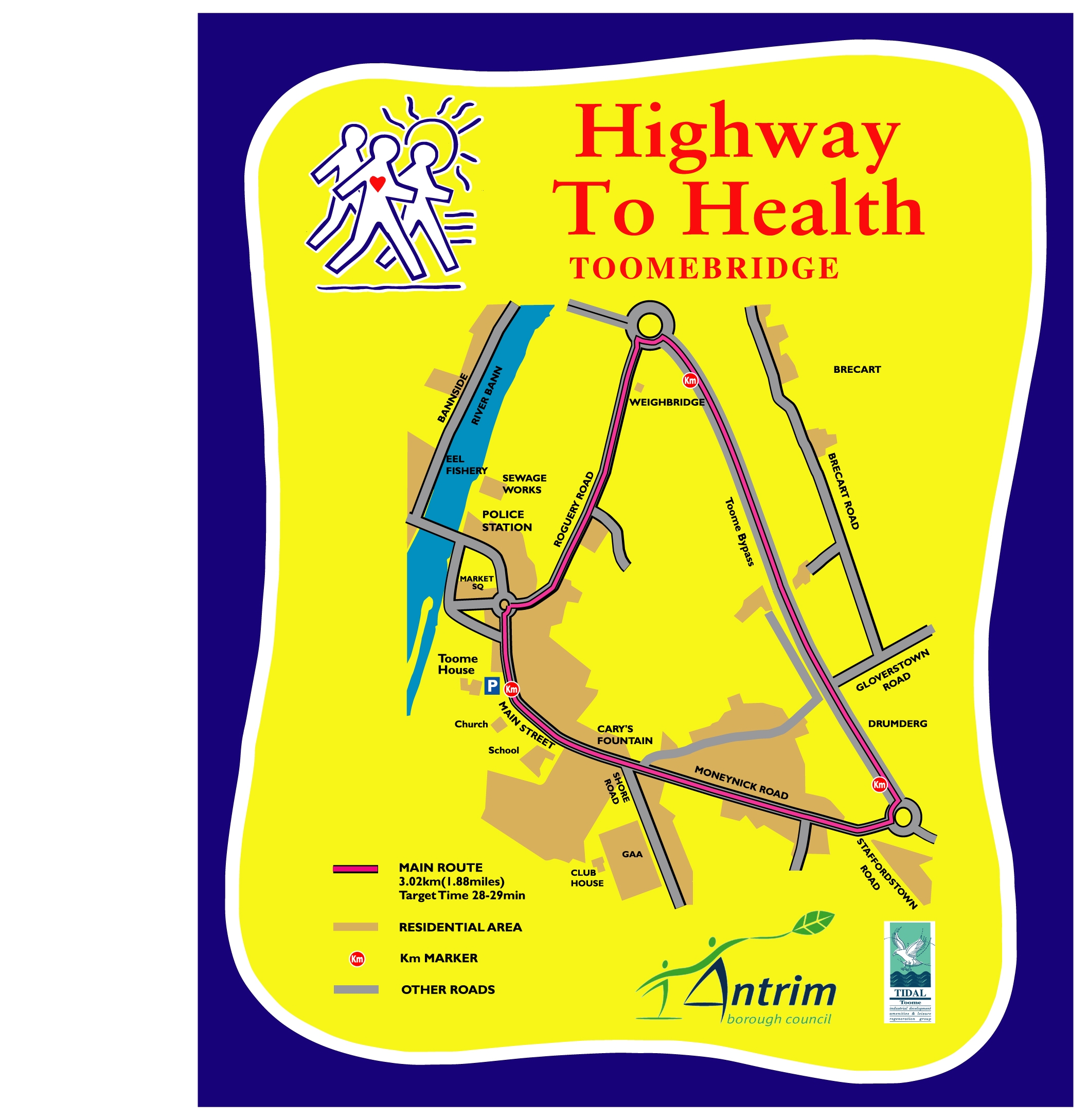 Toomebridge Northern Ireland Map Highway to Health, Toomebridge WalkNI