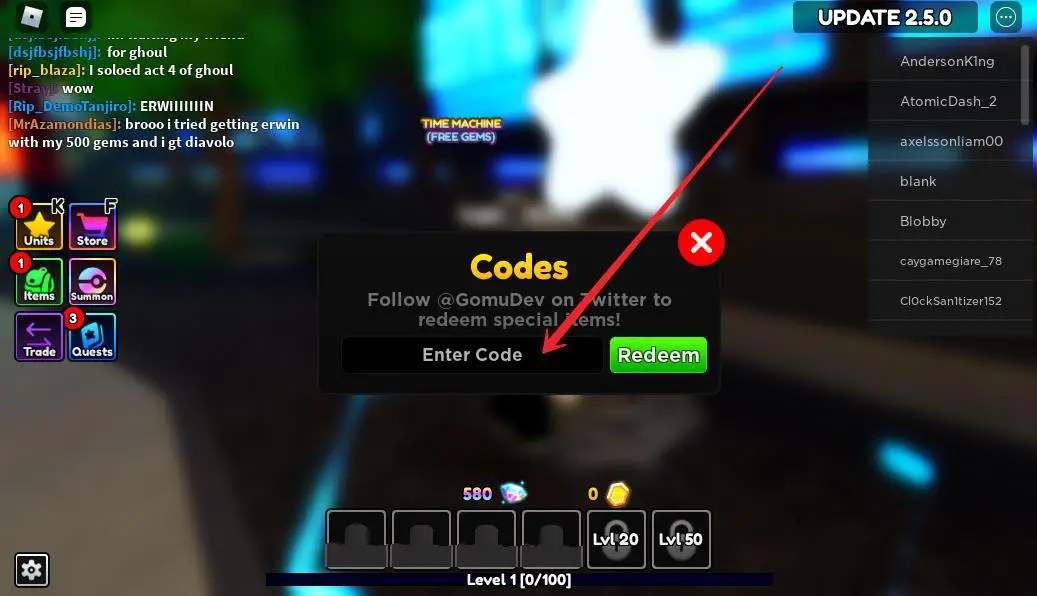 Codes Anime Adventures