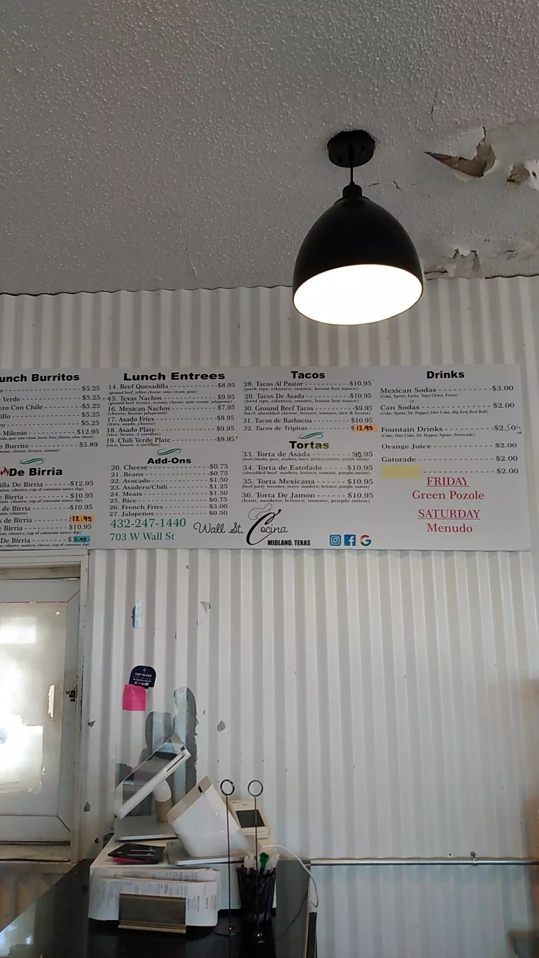 Wall St. Cocina Menu (Updated October 2024)