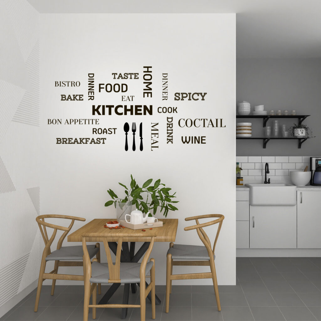 Kitchen lettering wall art stickers quotes sticker