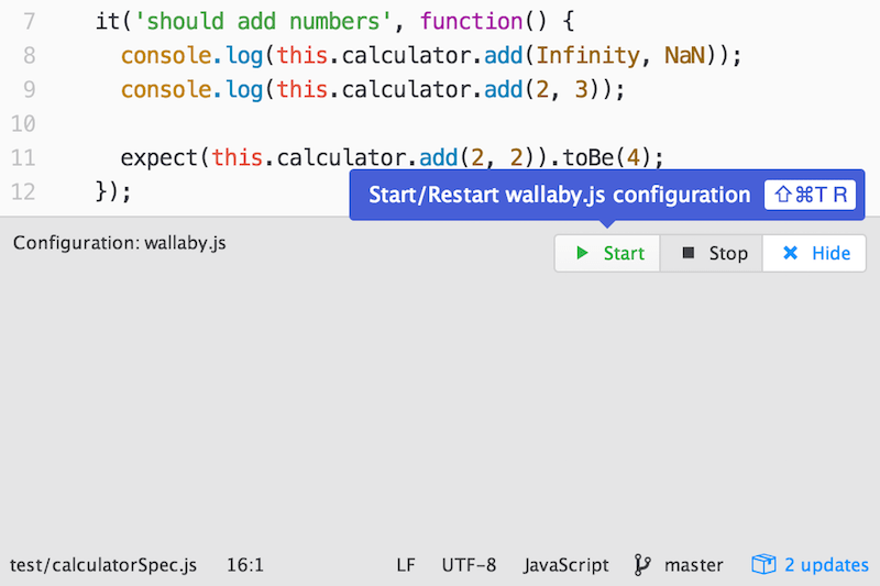 Wallaby.js Tutorials Atom tutorial