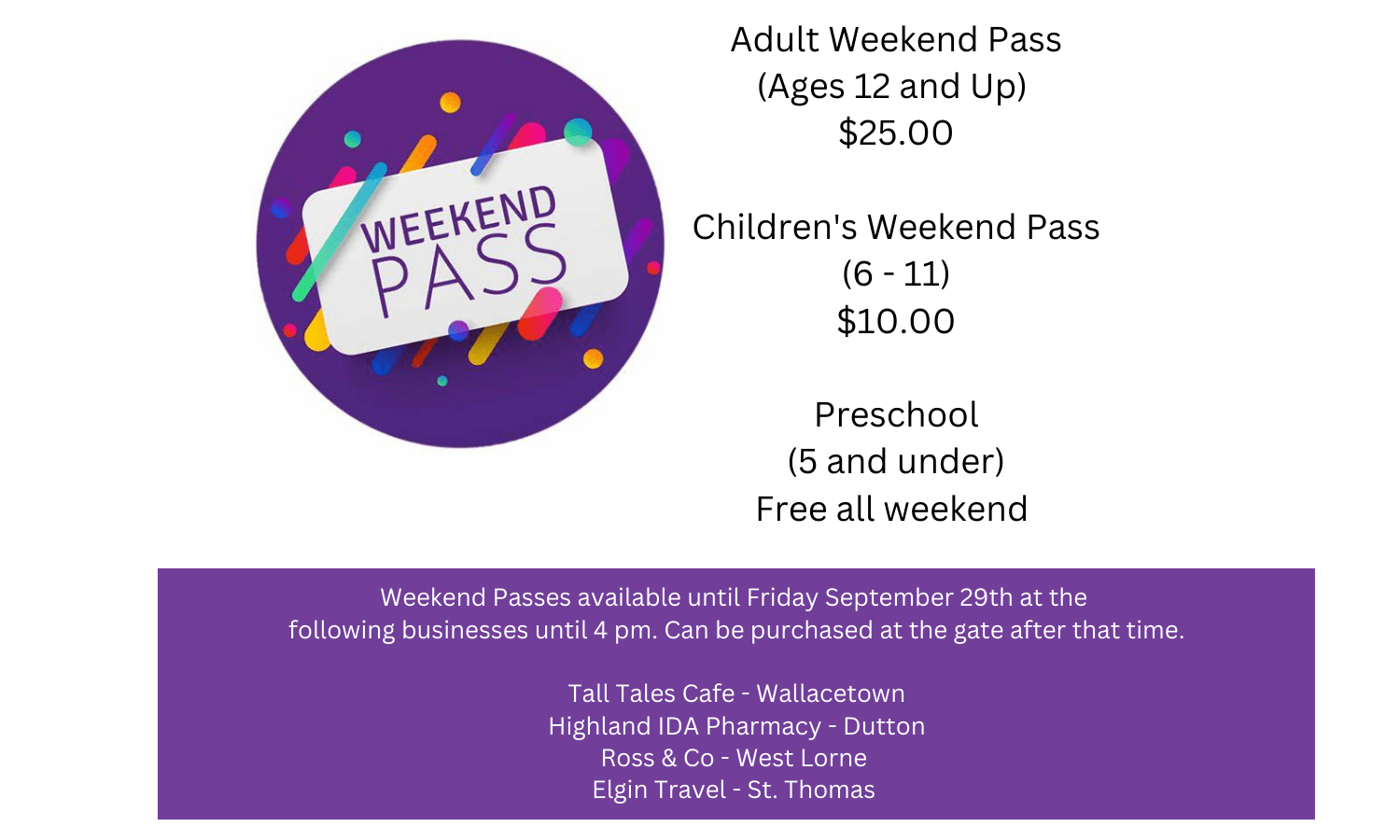 ADMISSION Wallacetown Fair