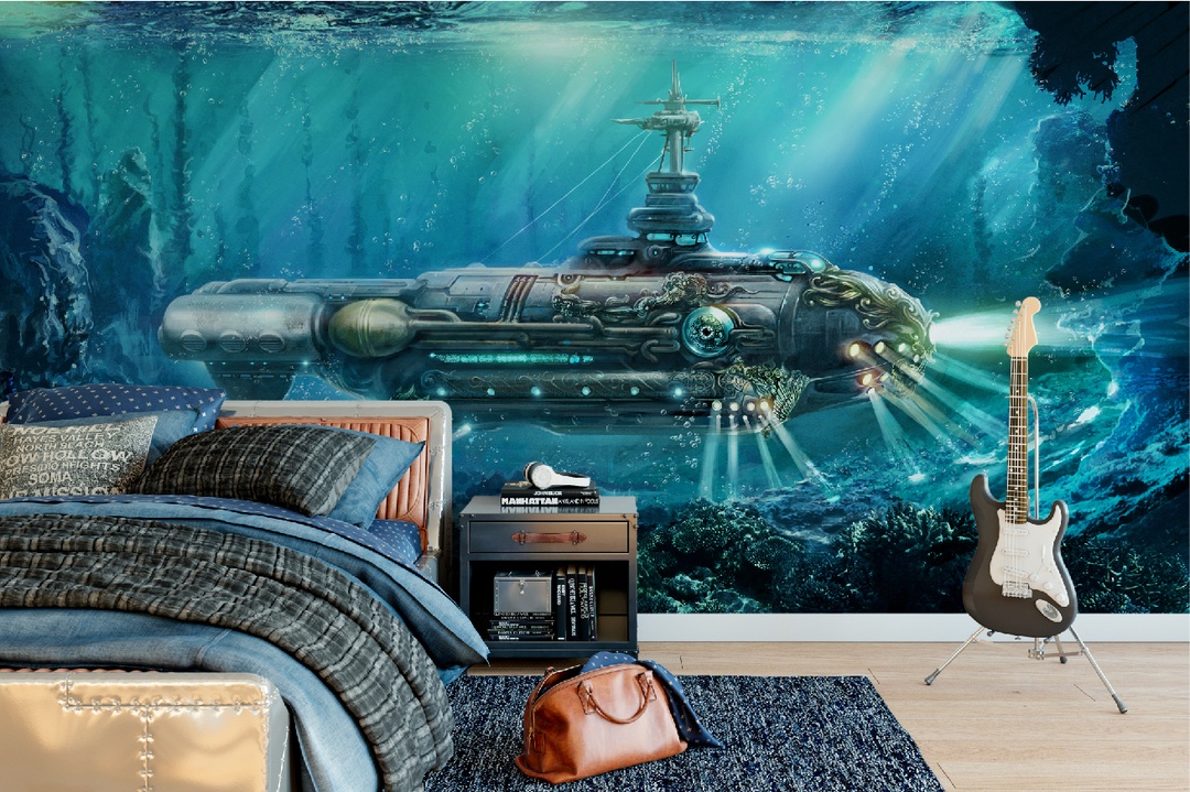 Steampunk Fantastic Submarine Mural Grafix Wall Art