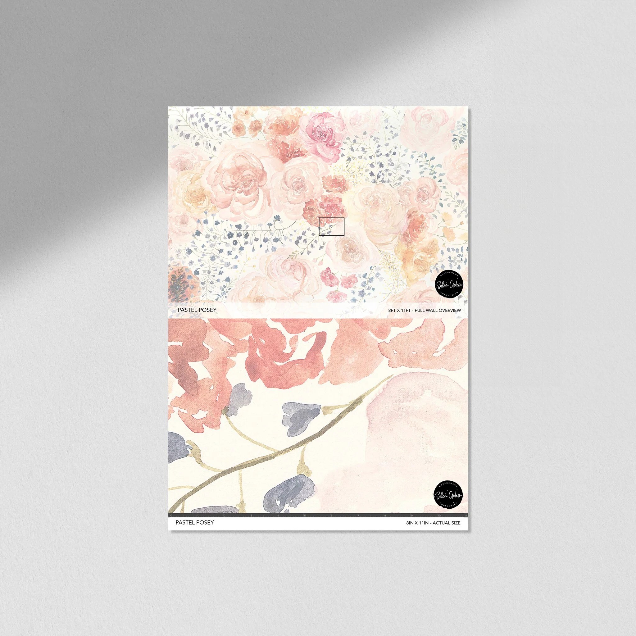 Pastel Posey - Large Floral Watercolor Watercolor Peel and Stick 