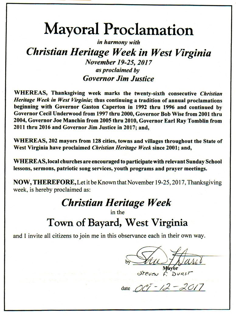 Bayard, West Virginia 2017 WallBuilders