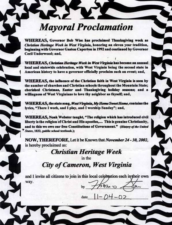 Cameron, West Virginia 2002 WallBuilders