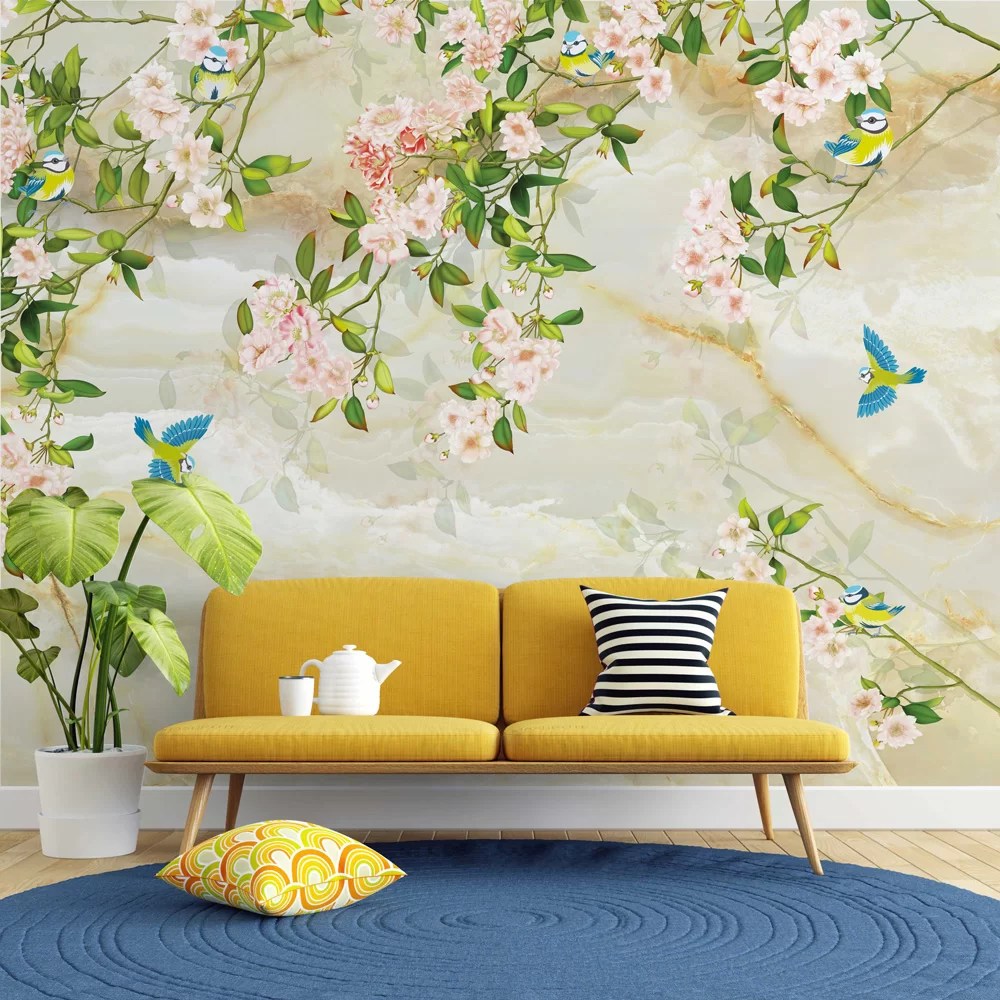 Yellow Background Wall, wallpaper in jalandhar, wallpaper shop in jalandhar, flex wallpaper in