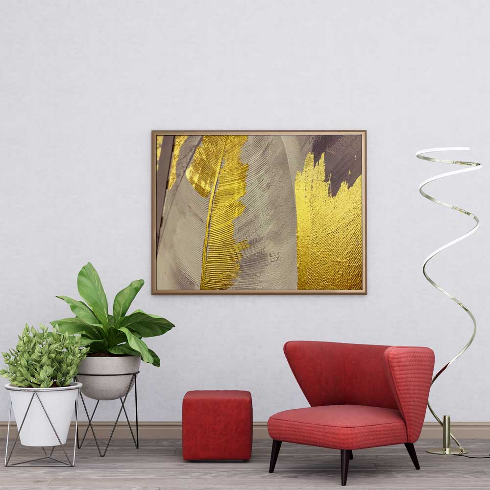 Gray Paint Gold Leaf Shine Wallcastle