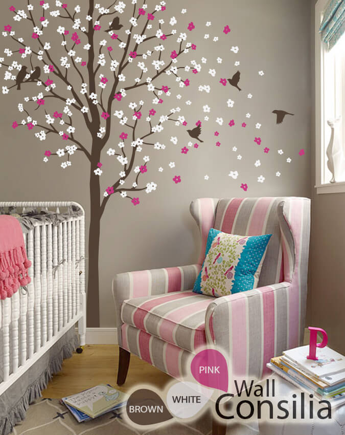Cute spring inspired nursery wall tree with