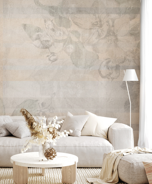 Walltime LUMIERE beżowa tapeta w delikatne kwiaty