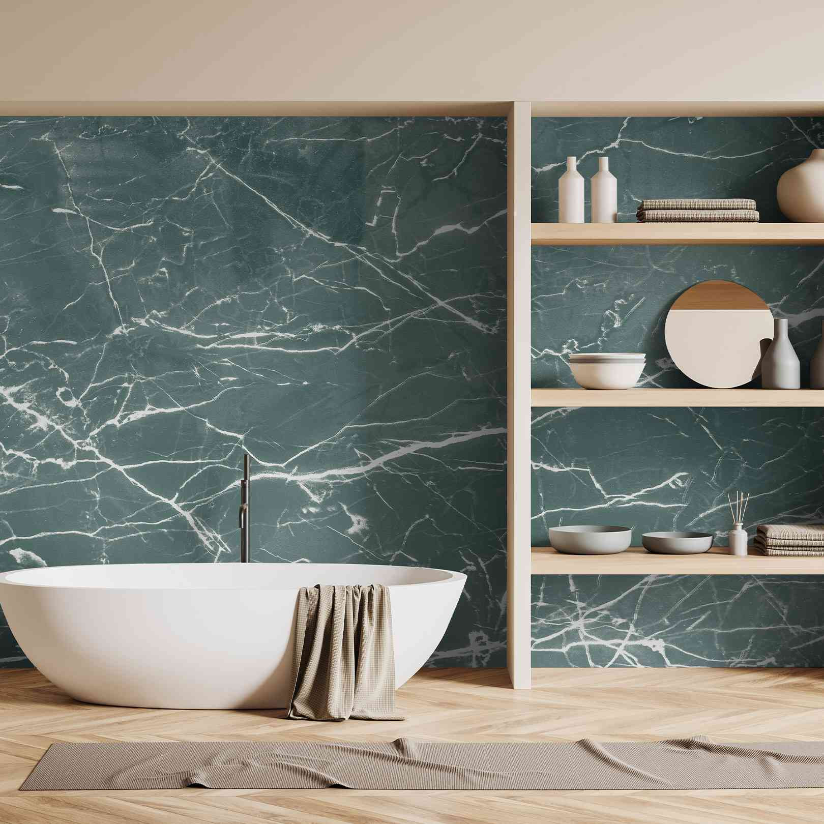Panoramic wallpaper Marble Effect Black by Walldreamer®