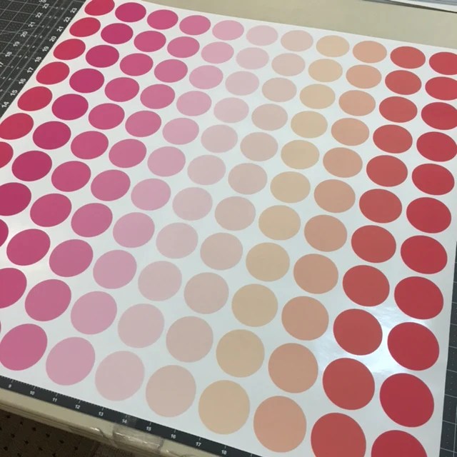 Mini 2" Millennial Pink Orange Polka Dot Wall Decals, Reusable Decals