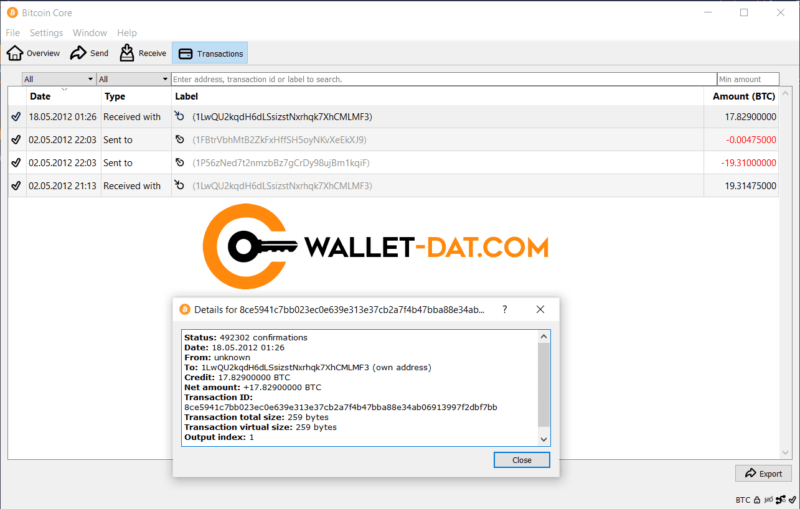 17.82 ₿ Wallet.dat files for BTC & Altcoins