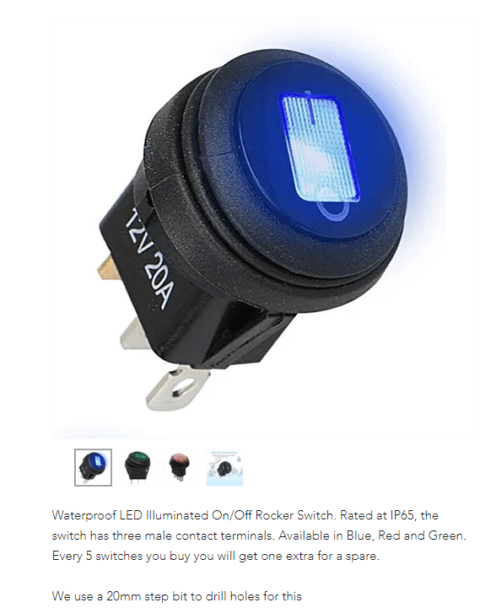 12Volt Rocker Switch - Walleye Mafia