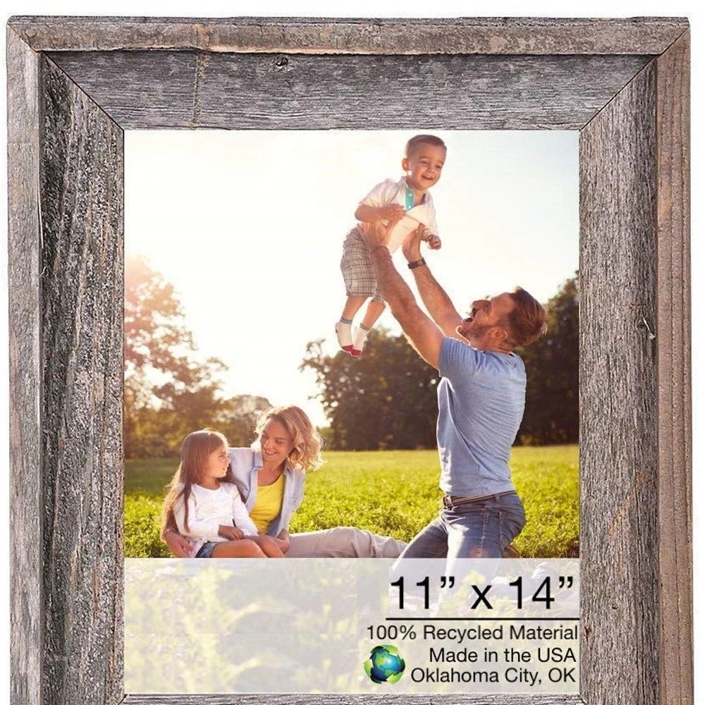 11X14 Natural Weathered Grey Picture Frame — Wallhogs