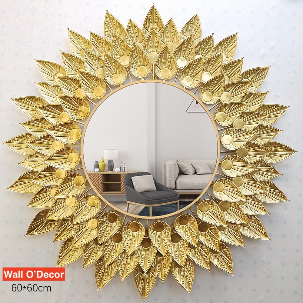 European Style Modern Luxury Metal Wall Decor Decorative Mirror Wall