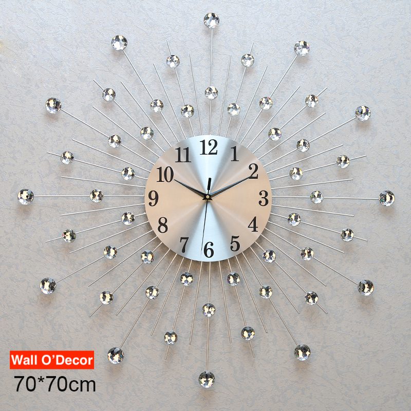 Modern Clock Luxury Fashion Personality Metal White Wall Clock Wall